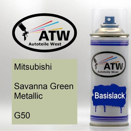 Mitsubishi, Savanna Green Metallic, G50: 400ml Sprühdose, von ATW Autoteile West.